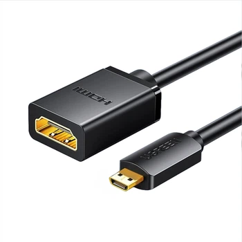 Адаптер Ugreen 20134 Micro HDMI - HDMI 4K 60Hz 3D Ethernet 20 см Чорний (20134)