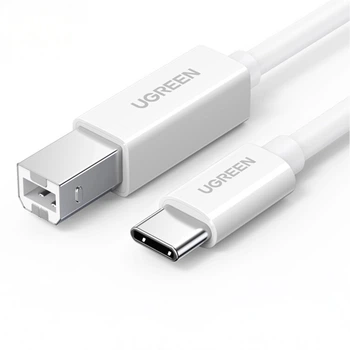 Кабель для принтера Ugreen US241 USB-C - USB-B 2.0 480 Мбіт/с 1 м Білий (40560)