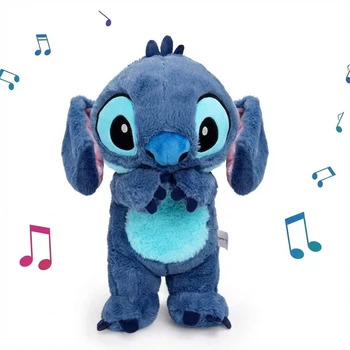 Інтерактивна м'яка іграшка Soft Toys «Стич» з підсвічуванням, музикою та ефектом дихання, світиться, колискова