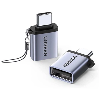 Переходник Ugreen US270 USB Type-C - USB 3.0 OTG 5 Гбит/с алюминиевый Серый (50283)