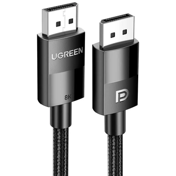 Кабель Ugreen DP114 DisplayPort v1.4 5 м 8K 60Hz 4K 144Hz 32.4 Гбит/с без фиксаторов Черный (80394)