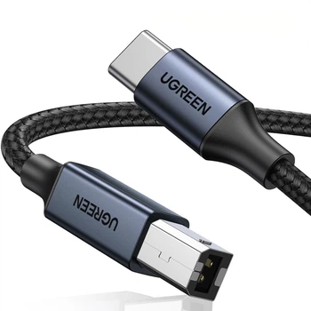 Кабель Ugreen US370 USB-C - USB-B 2.0 для принтера 480 Мбит/с 1 м Черный (45034)