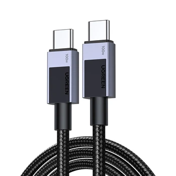 Кабель Ugreen L512 USB-C - USB-C PD 100W 5A E-Marker нейлон 1 м Серый (45063)