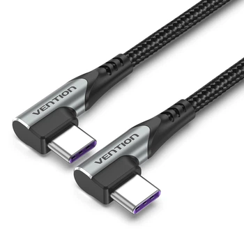 Кабель Vention USB-C to USB-C PD 100W 5A Угловой 90° 1 м Черный (TANHF)