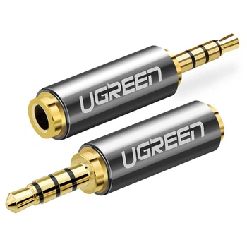 Аудіо перехідник Ugreen 20501 2.5 мм - 3.5 мм TRRS 4 pin, з підтримкою мікрофона, Hi-Fi Чорний (20501)