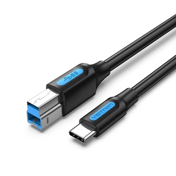 Кабель Vention USB-C - USB 3.0 Type-B 5 Гбит/с 2 А экранированный 1 м Черный (CQVBF)