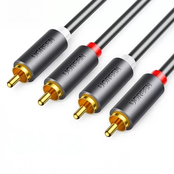Аудіокабель Ugreen AV104 2RCA - 2RCA 1 м Hi-Fi Stereo Чорний (30747)