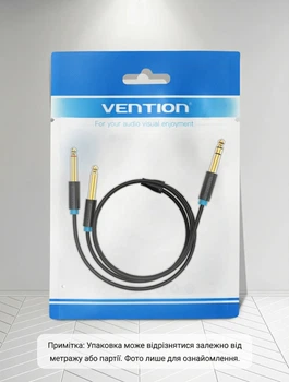 Аудиокабель-разветвитель Vention 6,35 мм TRS — 2 × 6,35 мм TS, 2 м, Black (BATBH)
