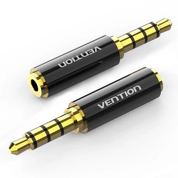 Аудиоадаптер Vention 3.5 мм - 2.5 мм TRRS 4-pin с поддержкой микрофона Hi-Fi Черный (BFBB0)