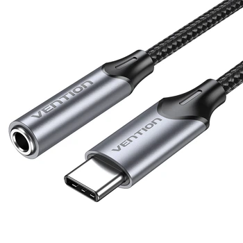 Кабель‑переходник Vention USB-C 3.5 мм 1 м DAC Hi-Fi с микрофоном серый (6922794751125)