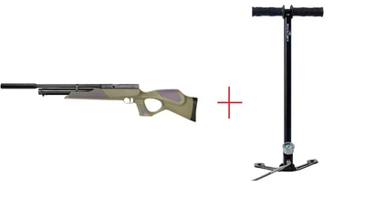 Пневматическая редукторная РСР винтовка HW 100 T Synthetic stock кал. 4,5 + насос Borner