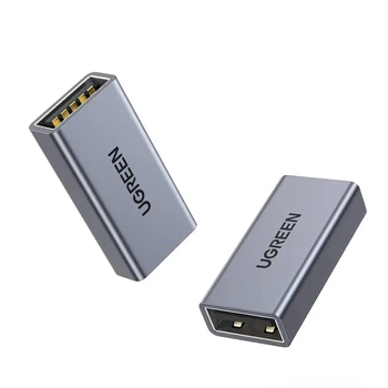 Переходник Ugreen US381 USB 3.0 Type-A Female-Female 5 Гбит/с Алюминий Серый (20119)