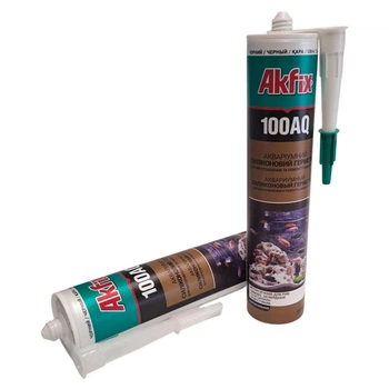 Герметик силиконовый аквариумный Akfix 100AQ 280 мл/340 г Черный (54015)