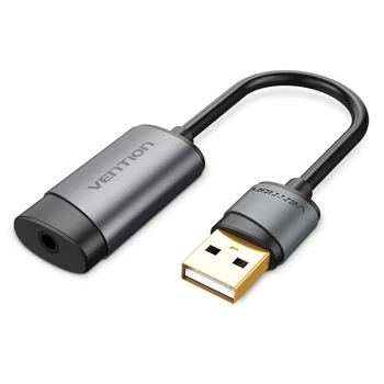 Внешняя звуковая карта Vention USB 2.0 - 3.5 мм TRRS 0.15 м Алюминий Серый (CDJHB)