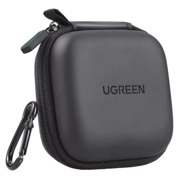 Чехол для наушников и аксессуаров Ugreen LP128 противоударный EVA 80x80x44 мм с карабином Черный (40816)