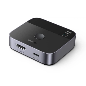 Коммутатор Ugreen AW503 HDMI + USB-C > HDMI 4K 60Hz HDR Dolby Vision Темно-серый (55452)