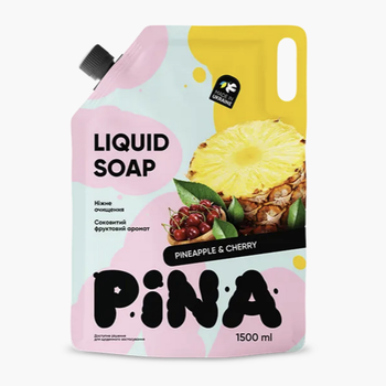 Рідке мило ТМ "PINA" Pineapple and cherry 1500 мл дой-пак
