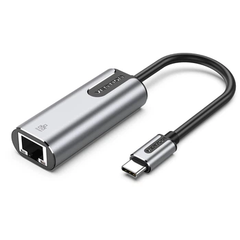 Адаптер Vention USB-C - RJ45 Gigabit Ethernet 1000 Мбит/с Aluminum Nintendo Switch 0.15 м Серый (CFNHB)