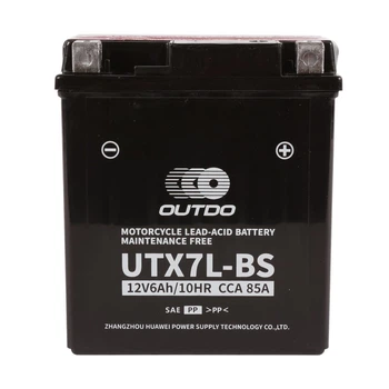 Акумулятори для мотоциклів OUTDO Moto AGM 6CT 6Ah R+ UTX7L-BS