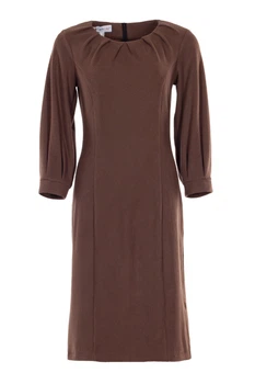 Жіноча трикотажна сукня із защипами LadyLike 44 Коричневий (ll2204270184387)