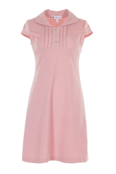 Жіноча сукня із защипами та коротким рукавом LadyLike 48 Рожевий (ll2204320011427)