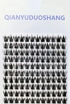 Накладные ресницы кластерные QIANYUDUOSHANG с японским эффектом 120 шт