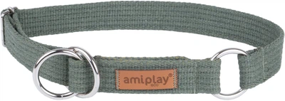 Нашийник для собак Amiplay Cotton півзачіпний XL Хакі (5906160225084)