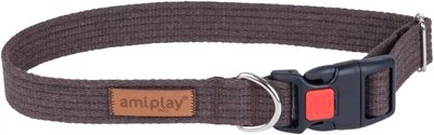Нашийник для собак Amiplay Cotton регульований із блокуванням XL Коричневий (5907563223486)