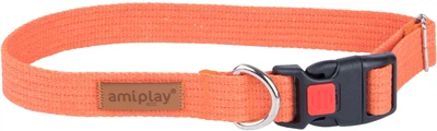 Нашийник для собак Amiplay Cotton регульований із блокуванням XL Помаранчевий (5907563232112)