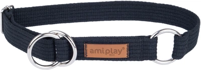 Нашийник для собак Amiplay Cotton півзачіпний XL Чорний (5906160224643)
