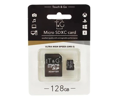 Карта памяти microSDXC, 128Gb, T&G, SD адаптер (TG-128GBSD10U3-01)