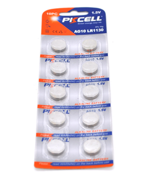 Батарейки AG10/LR1130, PKCELL, 10 шт, Blister (AG10-10B)