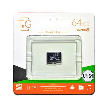 Карта памяти microSDXC, 64Gb, T&G, без адаптера (TG-64GBSDCL10-00)