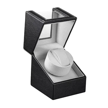 Скринька для підзаводу годинника Віндер тайммувер Watch Winder (Чорний з сірим)