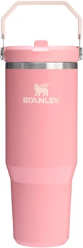 Термокружка для кофе чая термос с надписью Stanley из нержавеющей стали термостакан туристическая чашка с крышкой Pink tst-30