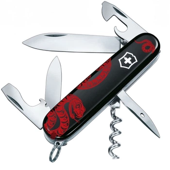 Ніж складаний, мультитул Victorinox Spartan Zodiac (91мм, 12 функцій), чорний, змія 1.3603.3.Z4361u