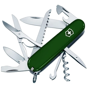Ніж складаний, мультитул Victorinox Huntsman (91мм, 15 функцій), зелений 1.3713.2