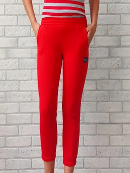 Теплые спортивные штаны для подростка с карманами низ на резинке 140 см красные