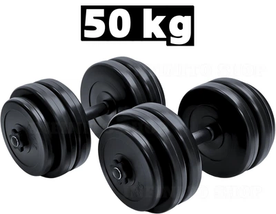 Гантели Infinito Sport Edition 2×25 кг композитные наборные (набор 50 кг, стальной гриф 45 см, прорезиненные диски)