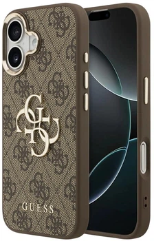 Etui Guess 4G Big 4G Classic Logo do Apple iPhone 17 Brown and Gold (3666339521912)