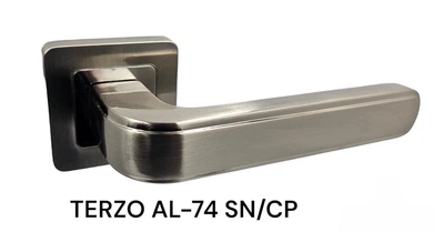 Дверні ручки для міжкімнатних дверей на квадратній розетці TRION TERZO AL-AL SN/CP