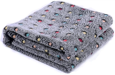 Теплый мягкий плед для домашних животных Люпосанчик Coral velvet, 52х76 см, Grey