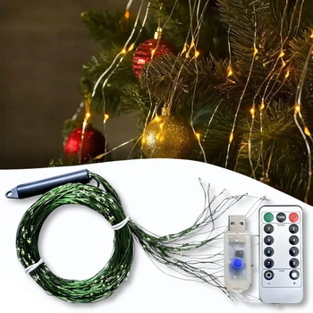 Гирлянда LED "Конский хвост" Ju-0205/МК, тёплый белый, USB, 30 нитей, 2 м