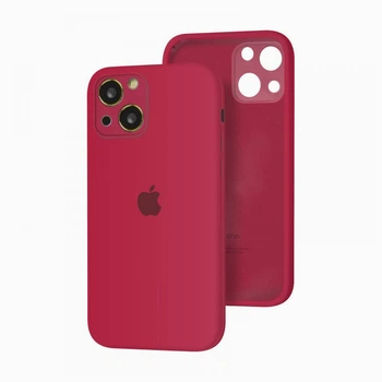 Чохол-накладка Silicone Full Camera case Protective для IPhone 13 Rose red (23) бордовий