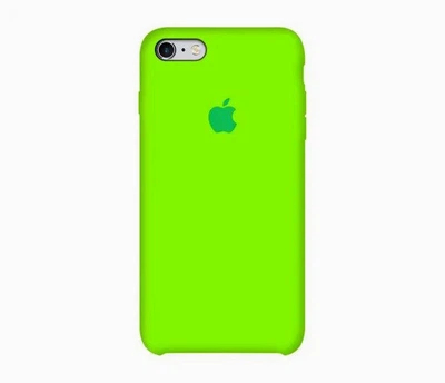 Чехол-накладка Silicone case для IPhone 5/5S (043) Party Green ярко зеленый