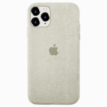 Чехол Alcantara Алькантара для iPhone 11 Pro (04) Antique white молочный
