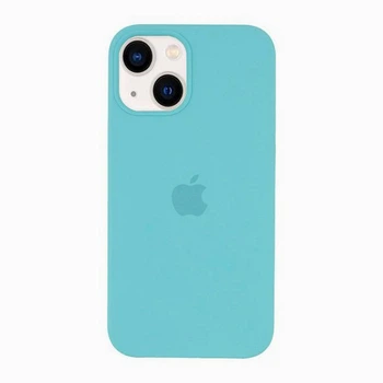 Чехол-накладка Silicone Full case для IPhone 13 Sea Blue (02) бирюза