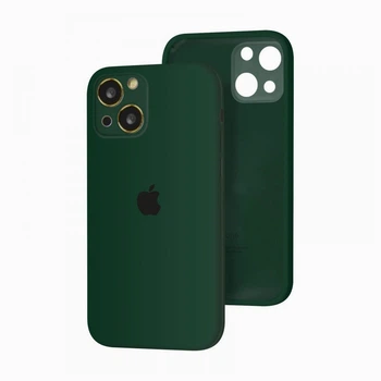 Чохол-накладка Silicone Full case Camera Protective для iPhone 13 Forest green (38) темно зелений