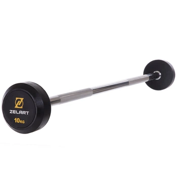 Штанга 10кг с фиксированным весом прямая обрезиненная Zelart Rubber Coated Barbell 2685-10 длина 95см