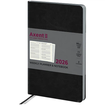 Тижневик Axent датований 2026 Partner City Soft 125х195, чорний (8521-26-01-A)